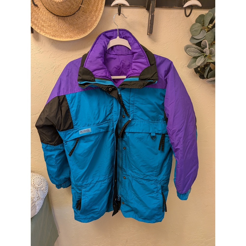 Columbia Color Block Winter Jacket Women's Purple Teal Black‎  Medium